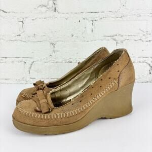 Vintage 90’s Y2K Bongo Faux Suede Wedge Platforms